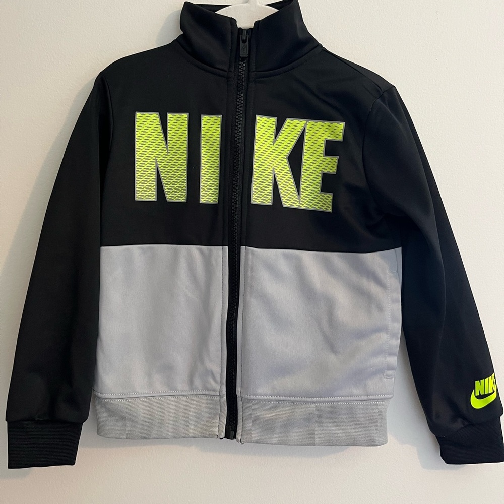 Nike Kids Black and Gray Sweatshirt with Neon Highlights